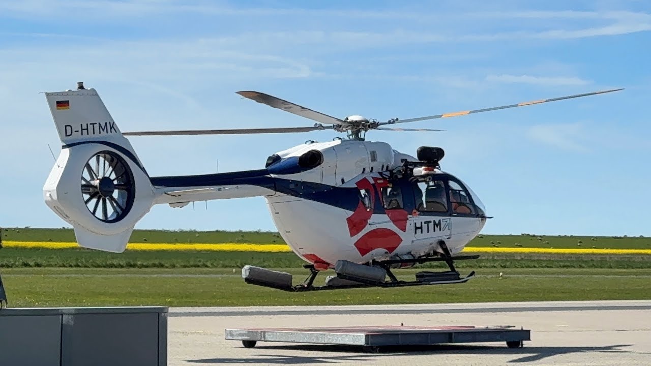 HTM Helicopter Travel Munich | Start Airbus H145 D2 | D-HTMK | Flugplatz Norden Norddeich