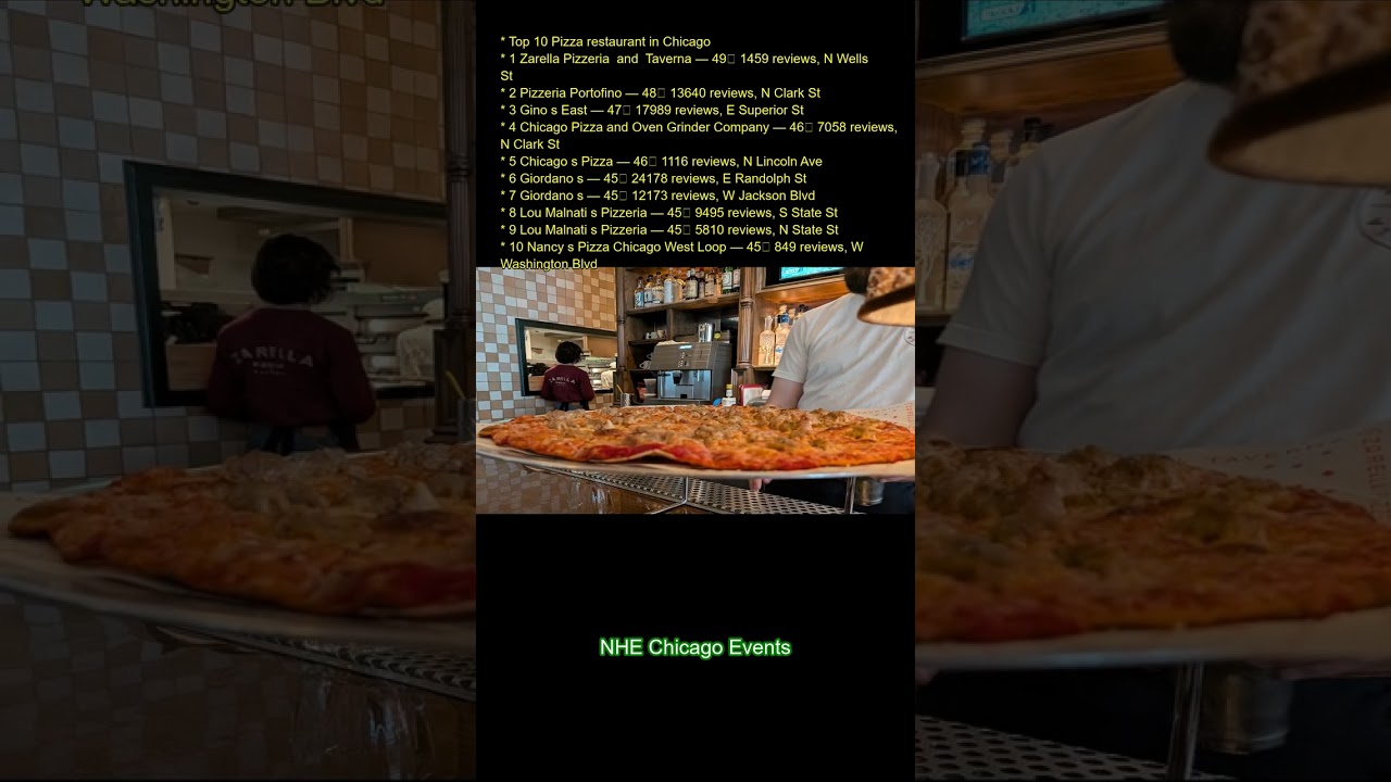 Top 10 Pizza restaurant in Chicago: 1. Zarella Pizzeria & Taverna — 4.9★ (1459 reviews), N Wells St