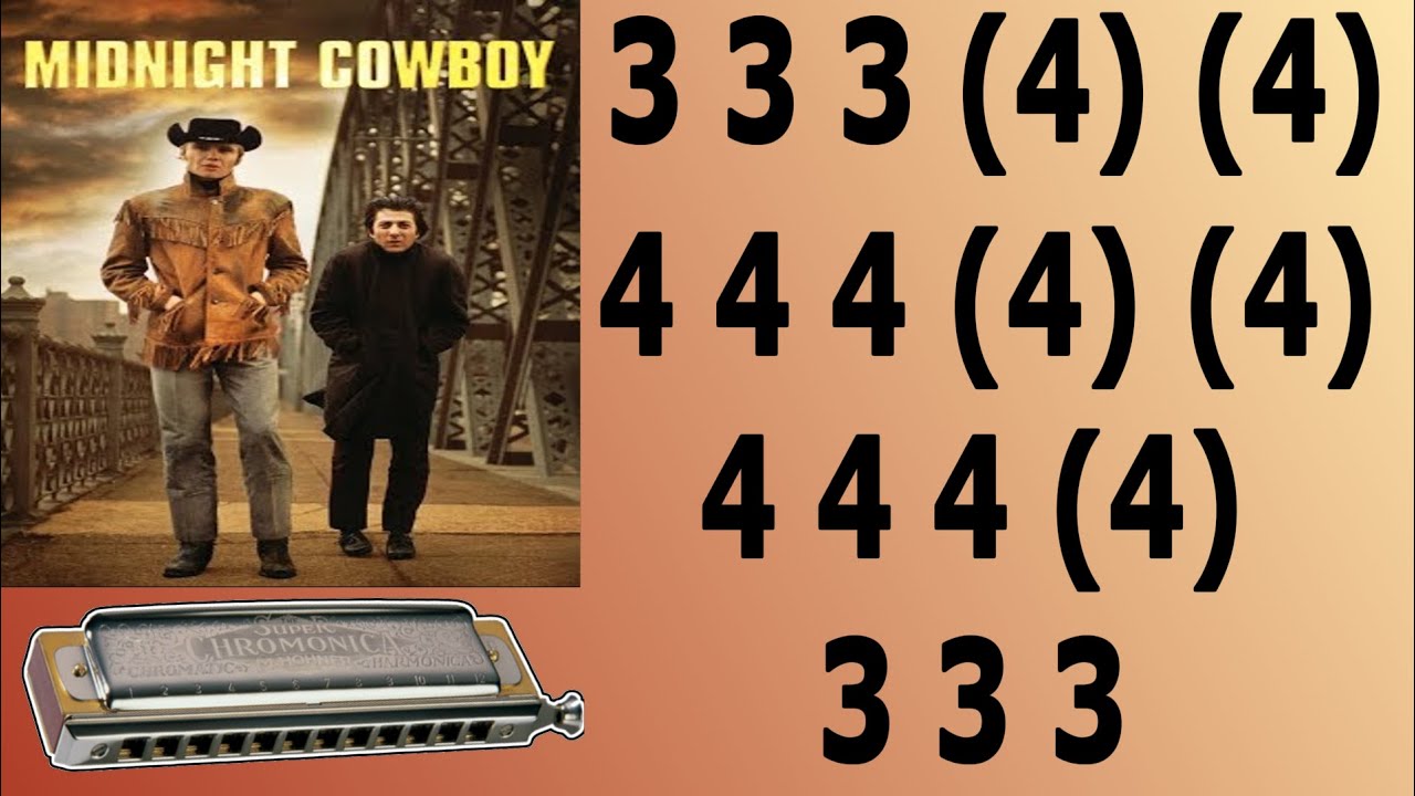 MIDNIGHT COWBOYS, HARMONICA TUTORIAL, ARM&Oacute;NICA, MUNDHARMONIKA, GAITA DE BOCA
