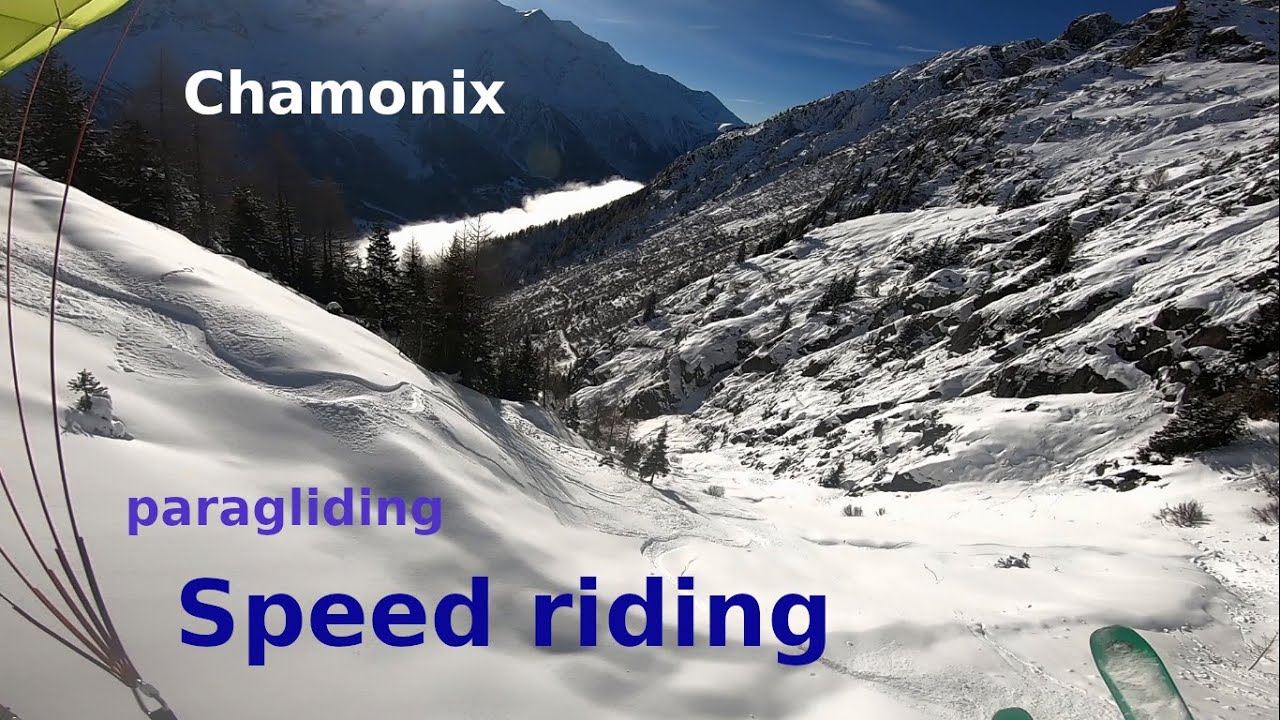 Speedriding paragliding Plan Praz Chamonix winter 2022 / 2023