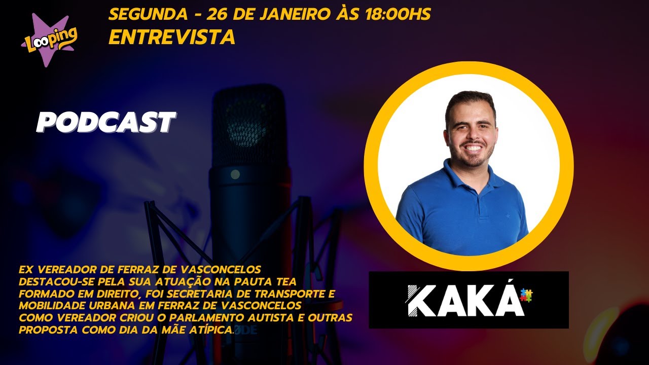 LOOPING PODCAST AO VIVO | ABORDA O TEMA DO TRANSTORNO DO ESPECTRO AUTISTA (TEA), NESTA SEGUNDA  18HS