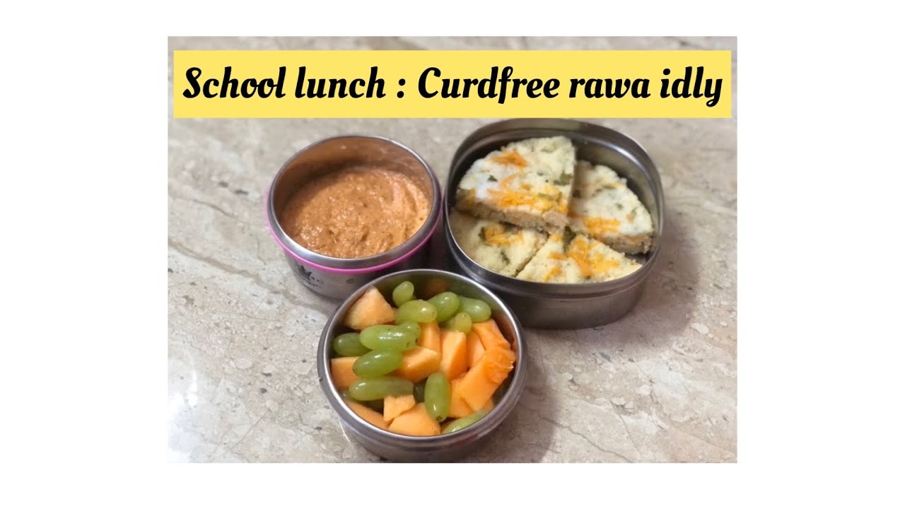 School box - Veg pur&eacute;e rawa idly - vegan, gluten free and oil free