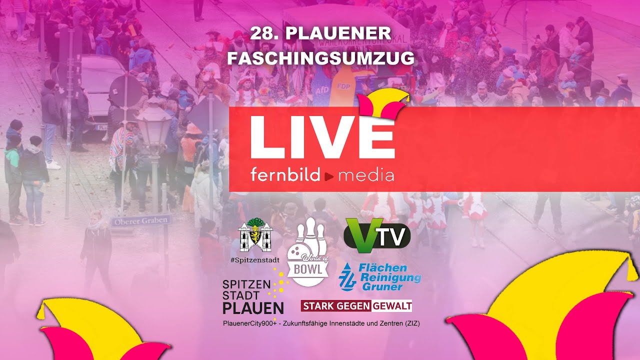 Live-Übertragung des 28. Plauener Faschingsumzug 2024 | V.TV