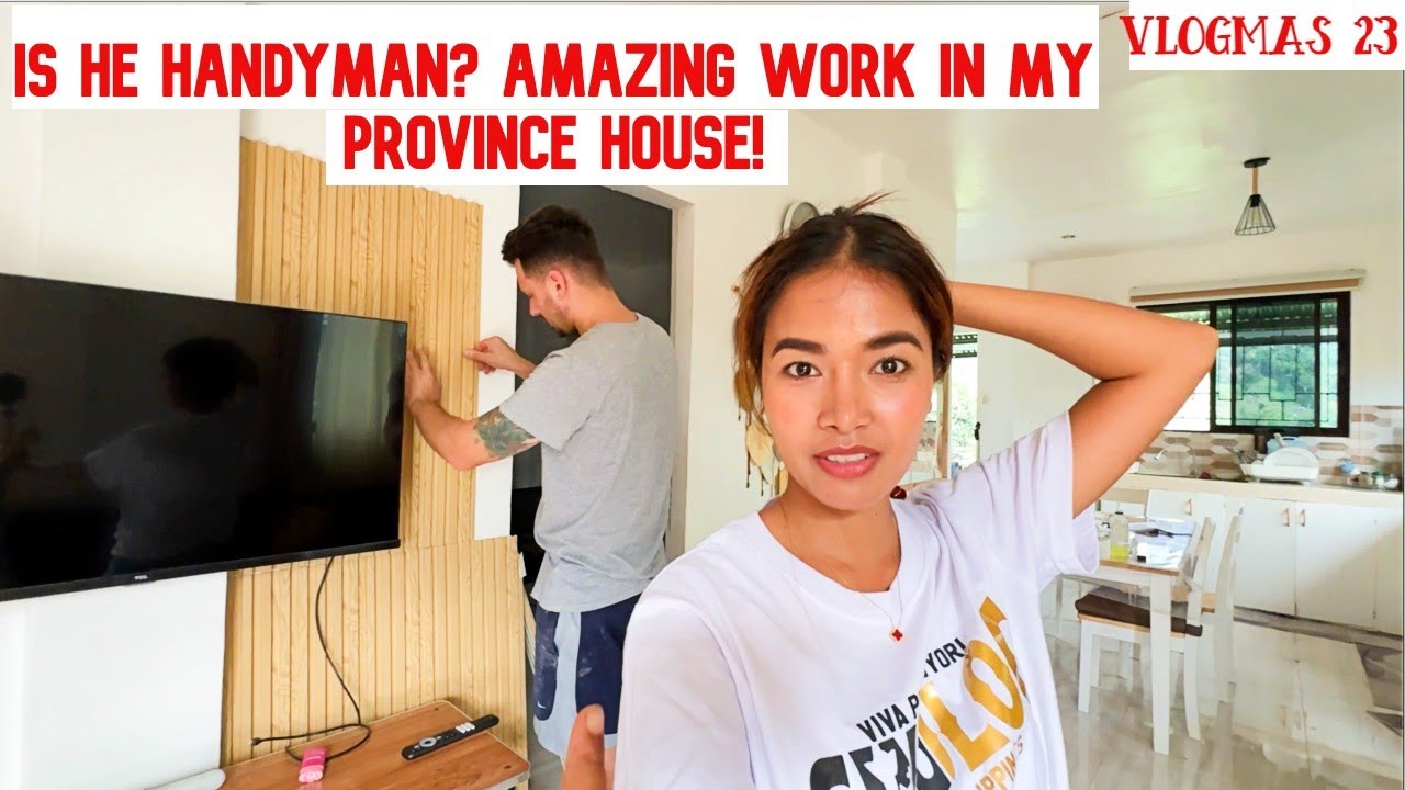 Is He HandyMan? Amazing Work In My Bathroom And TV - vlogmas 23