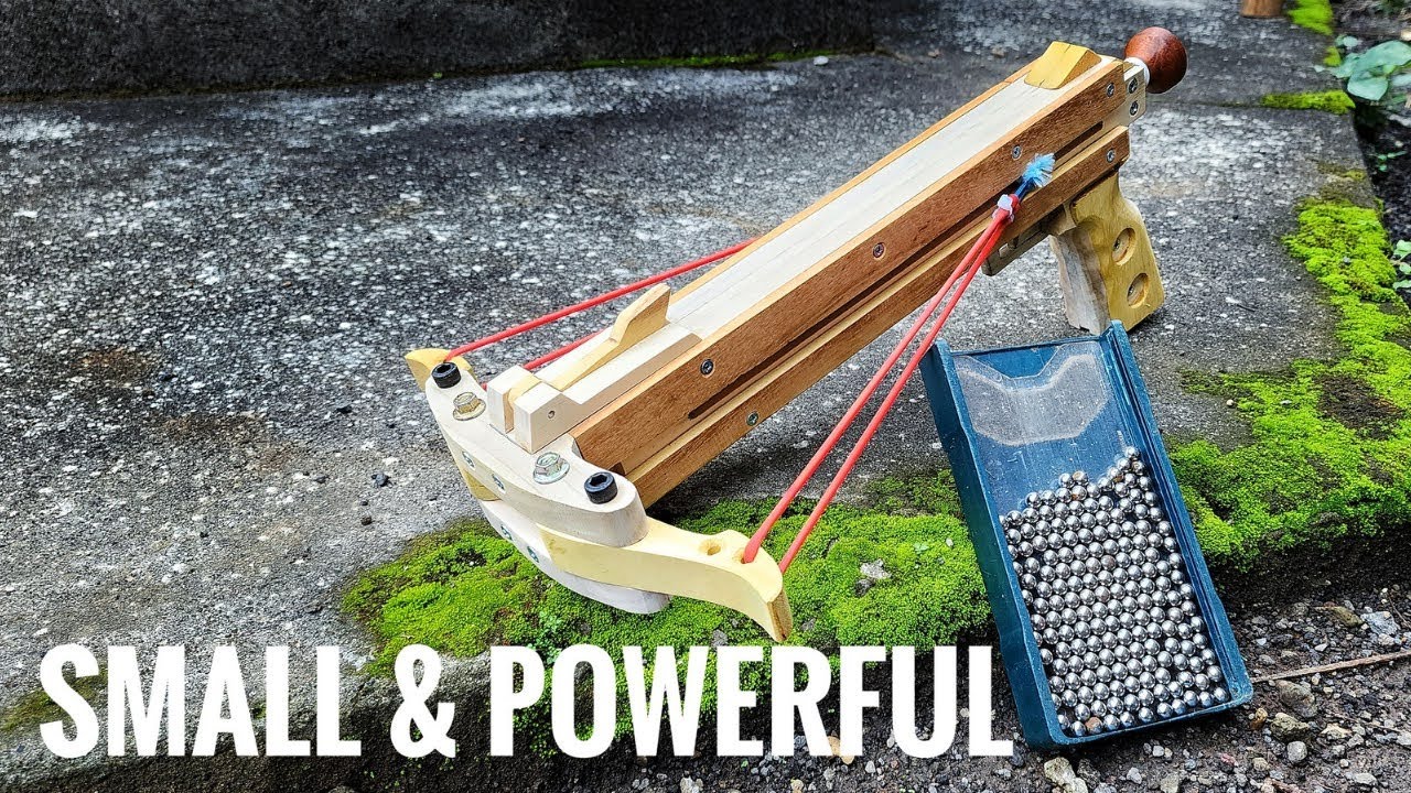 How to Make Powerful Wooden Slingshot Crossbow? |  FULL VIDEO TUTORIAL!