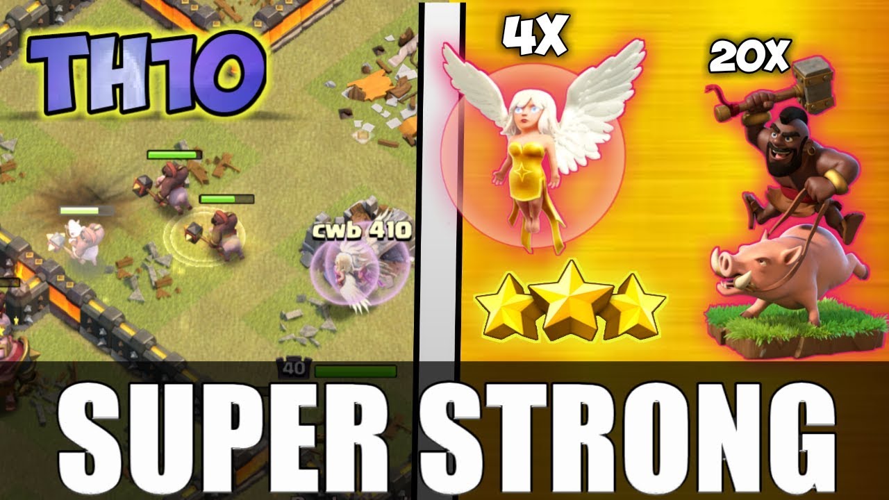 HOGS + HEALERS | Th10 VERY STRONG 3 STARS WAR ATTACK STRATEGY | Clash Of Clans