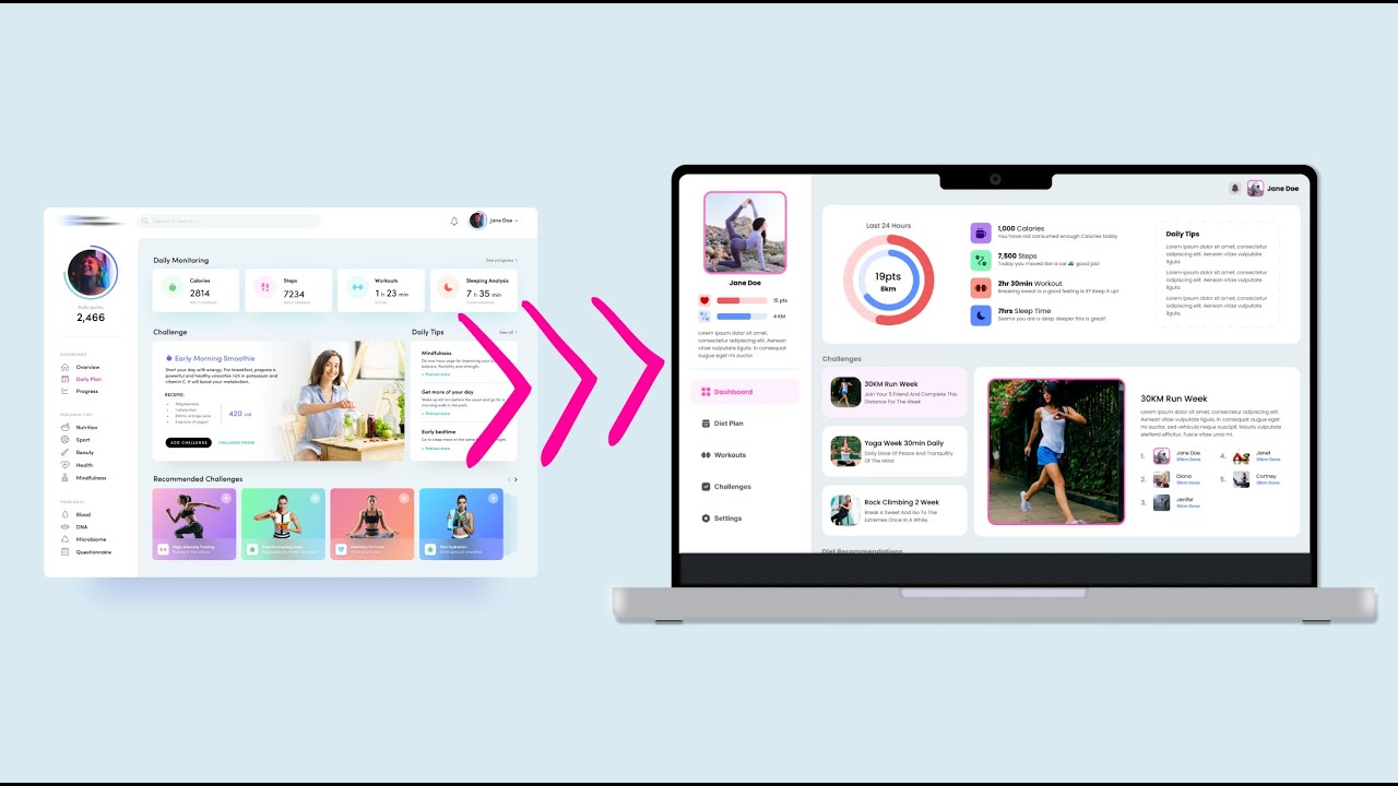 Redesigning a Fitness Dashboard: Design Tips & Techniques for a Sleeker, User-Friendly Experience