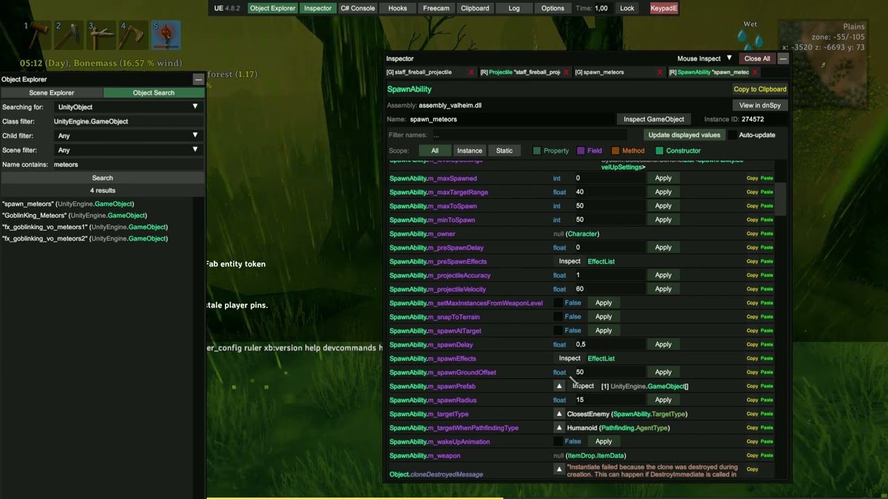 Valheim - unity explorer dirty quick meteor rain staff guide