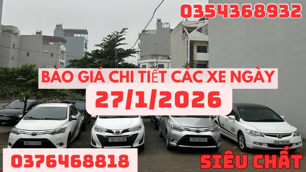 Báo giá chi tiết toàn bộ tất cả xe tại cửa hàng ngày 27/1/2026 alo 0376468818