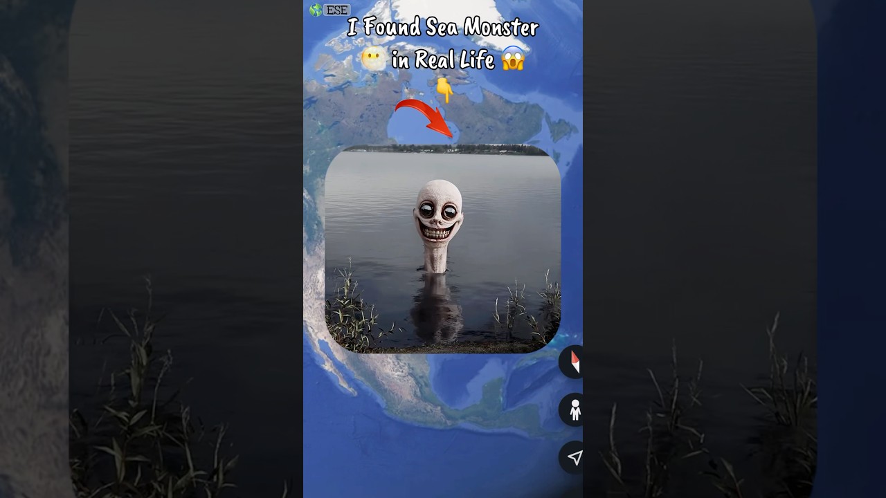 I Found Sea Monster in Real Life 😰on google earth and google maps 🌎! #shorts #ese8927 #earth #maps