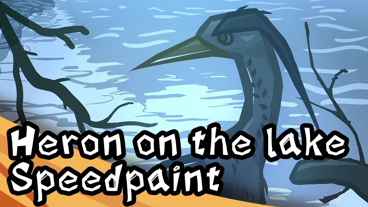 Heron by the lake speedpaint