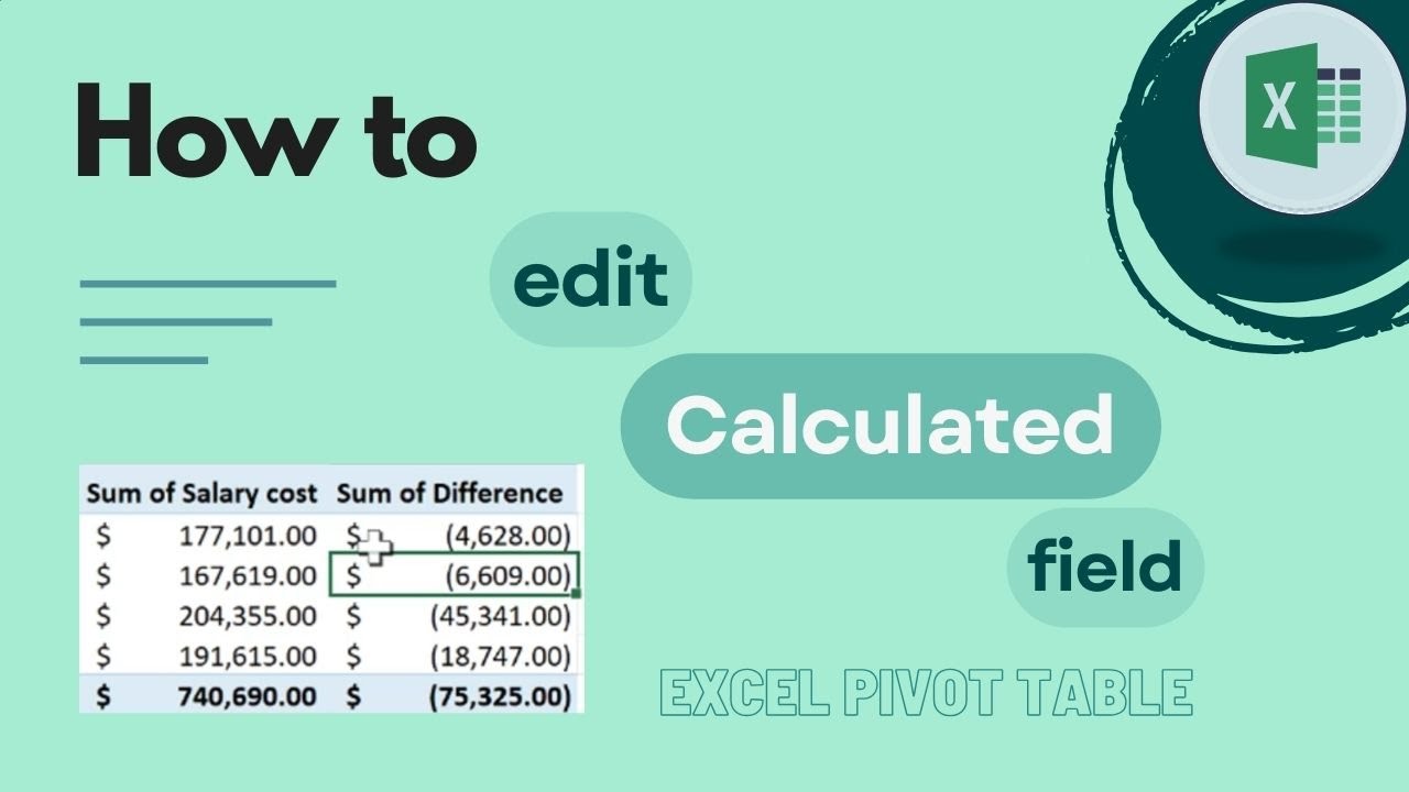 Excel Pivot Table: How to Edit a Calculated Field