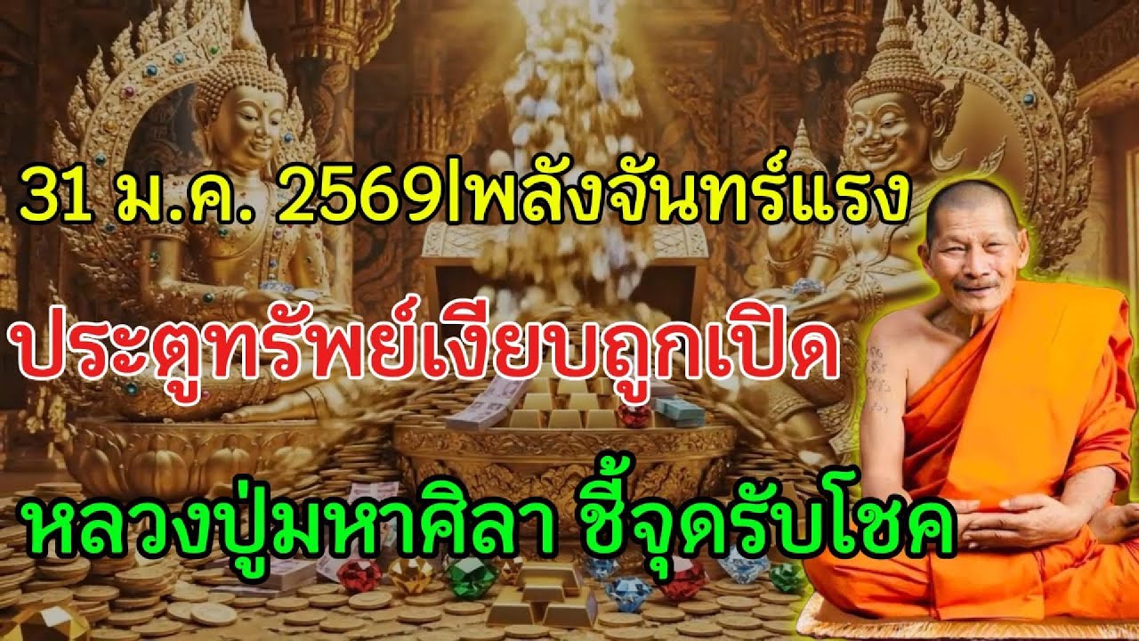 31 ม.ค. 2569 ข้างขึ้นเกือบเต็มดวง คืนล็อกทรัพย์เงียบ หลวงปู่มหาศิลาเปิดทางเงินเย็น