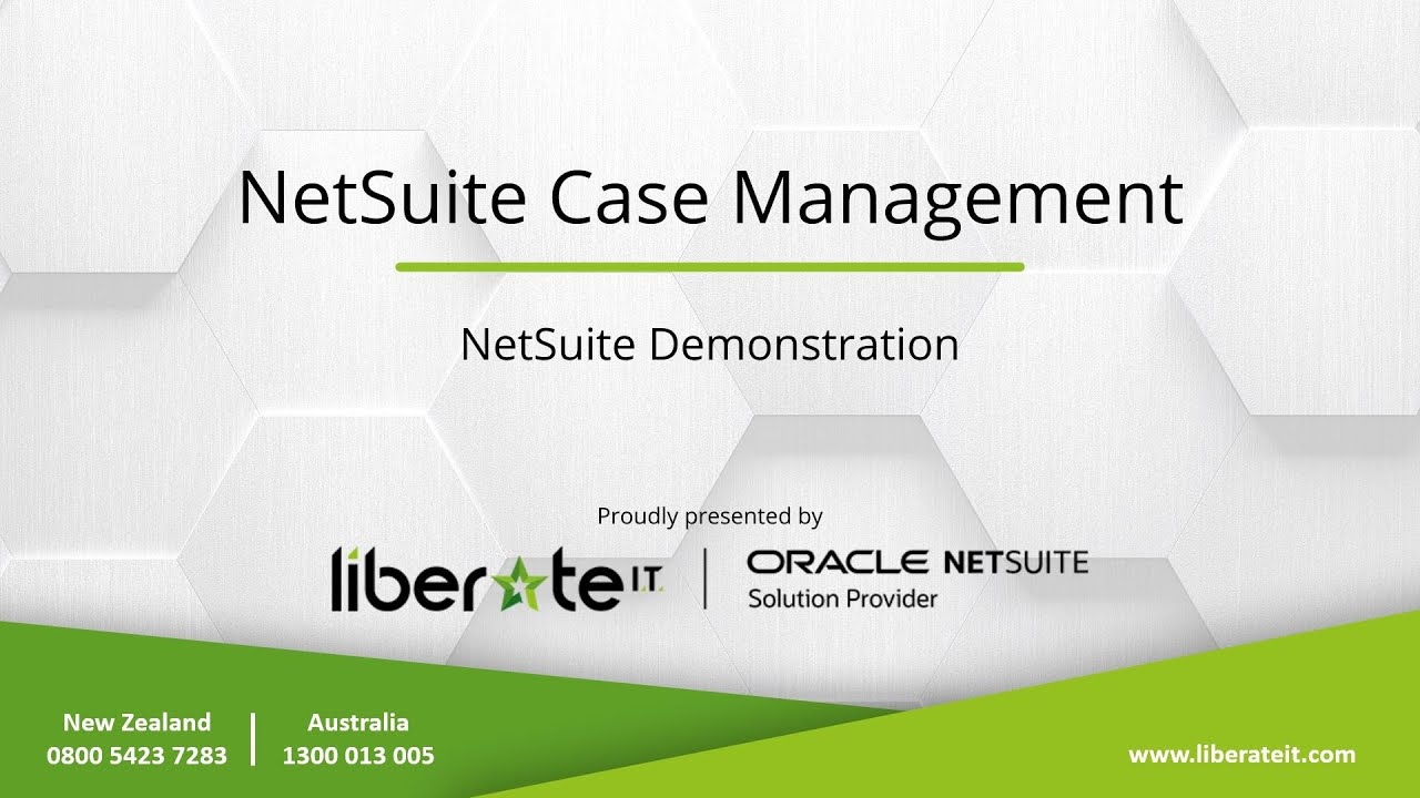 Oracle NetSuite - Case Management Webinar