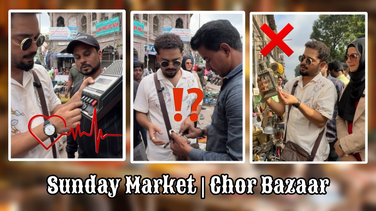 Sunday Market Chor Bazaar || Antiques of Hyderabad || Golden Vlogs|| Abdul Razzak #comedy 
