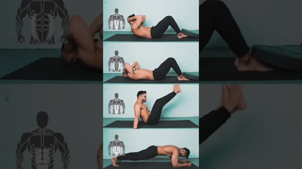 Treinamento de abdominais. Treino abdominal completo para construir músculos abdominais.