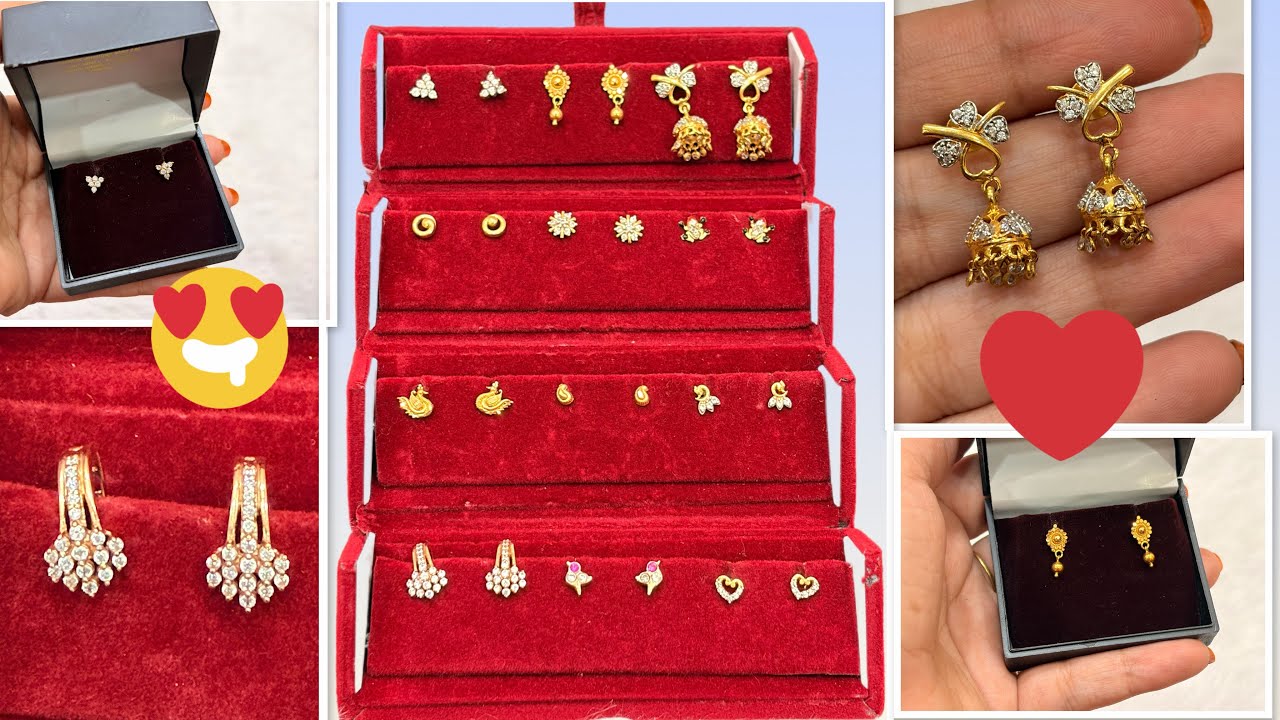 Baby Gold Earrings Collection 😍✨ with shop details || Simple Earrings collection➿ || Cute designs 💫