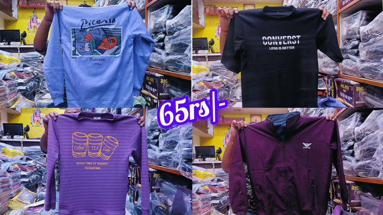 chikpet bangalore wholesale men's T shirts, night wear @65rs || courier & transport available