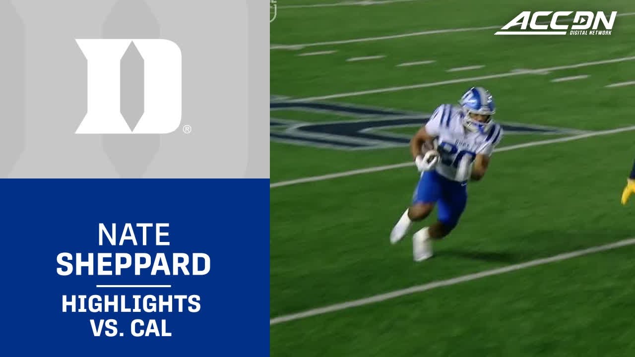 Duke RB Nate Sheppard Highlights vs. Cal