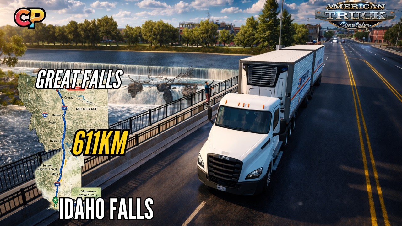 611KM..Idaho Falls (Idaho) to Great Falls (Montana) | Delivery of Fireworks  ATS Hindi Gameplay #ats