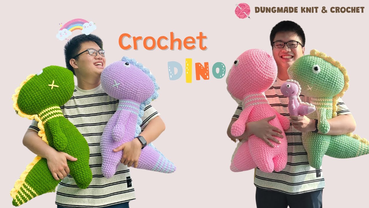 (Eng chart) Crochet giant dinosaur | Hướng dẫn làm khủng long siêu to khổng lồ