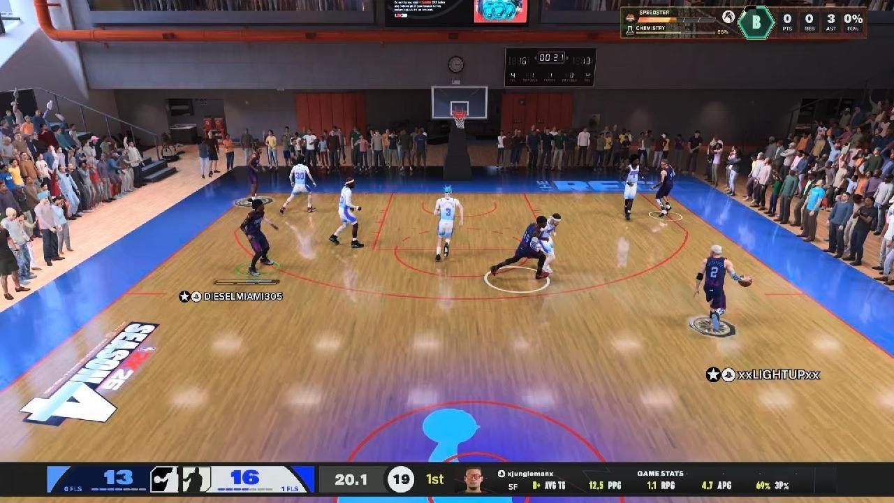 NBA 2K26. 6'11 C Joel Embiid Board-Hunting Rim Runner Build. Squad Up Rec Gameplay Highlights.