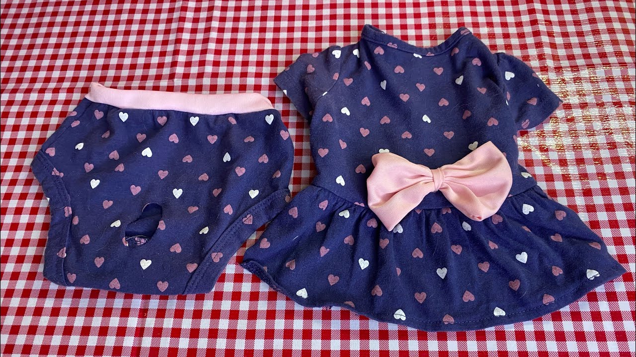 Con un pañalero hice vestido y pañalito para mi mascota 🐶💕￼
