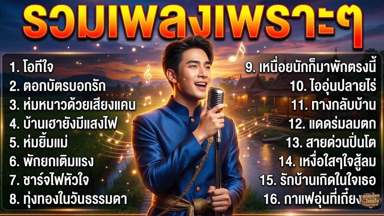 รวมเพลงลูกทุ่งเพราะๆ ผู้ชายร้อง รักหวานซึ้ง ฟังตอนเช้า อารมณ์ดีตลอดวัน [อัปเดตล่าสุด 2026]