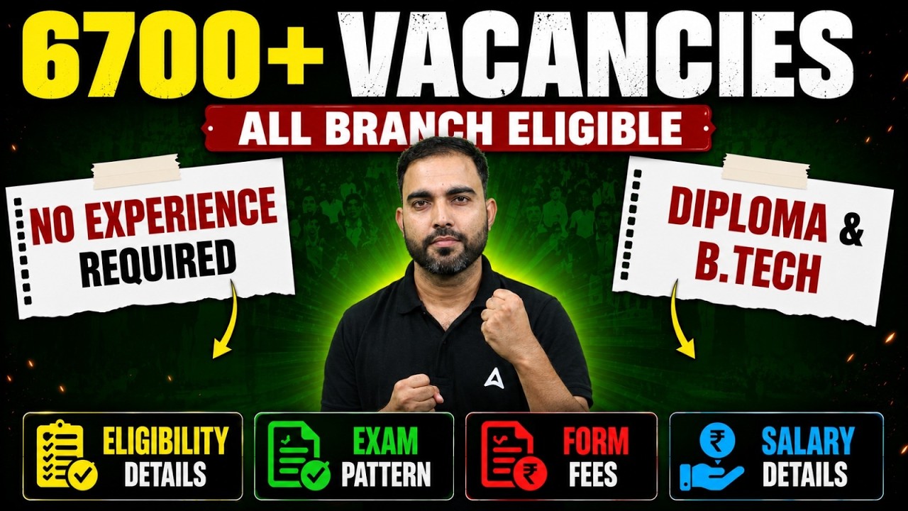 6700+ Govt Vacancies 2026 | All Branch Eligible | Diploma & B.Tech | Freshers Apply2026