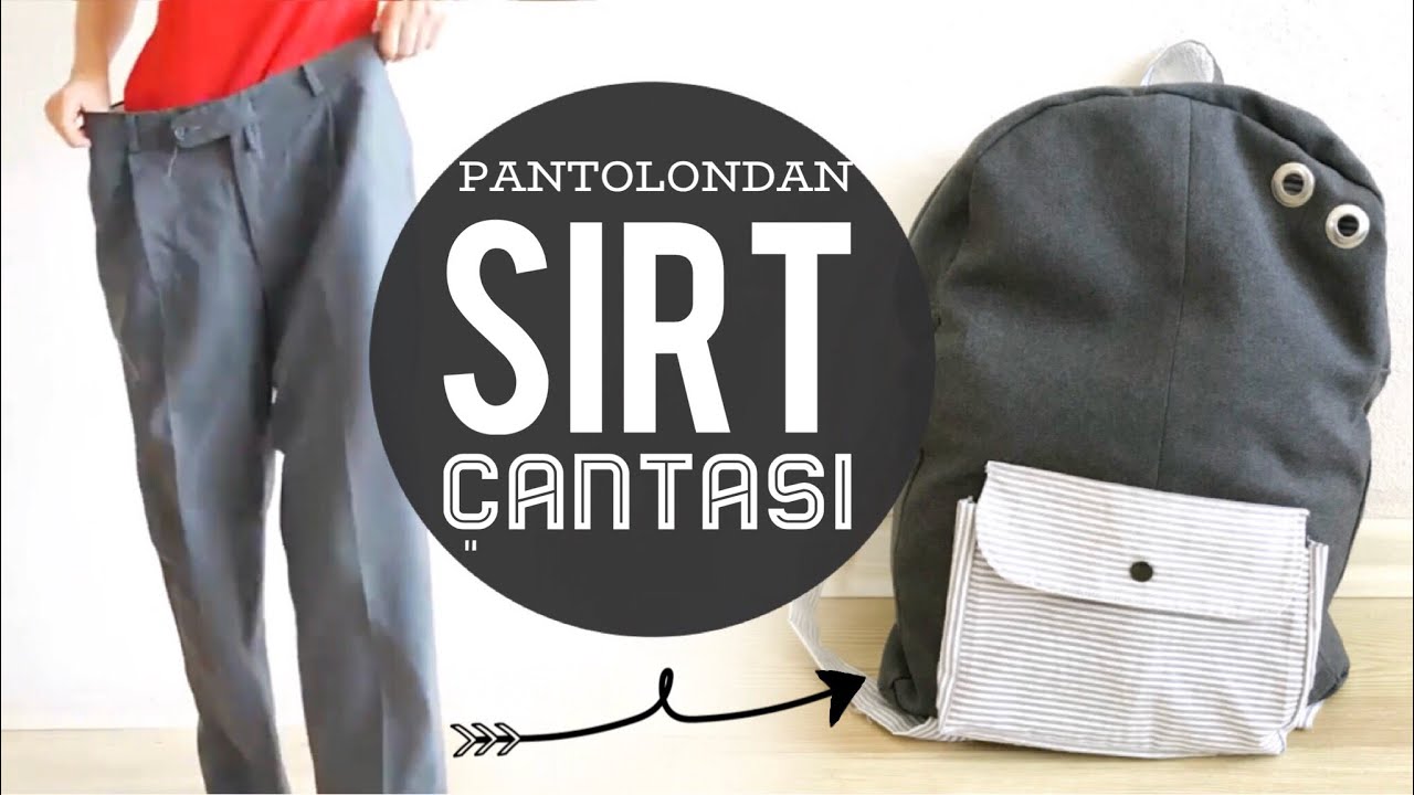 PANTOLONDAN SIRT ÇANTASI YAPIMI #atmadönüştür BACK TO SCHOOL