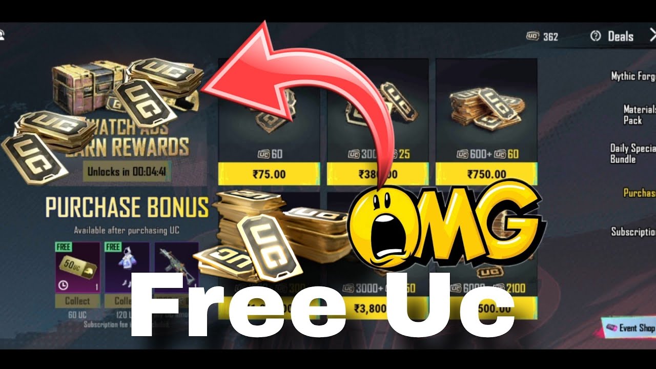 Bgmi Ads Evant | Free Uc ads | Bgmi Free Uc event | Bgmi Watch Ads Earn Uc | Bgmi uc event today 😱