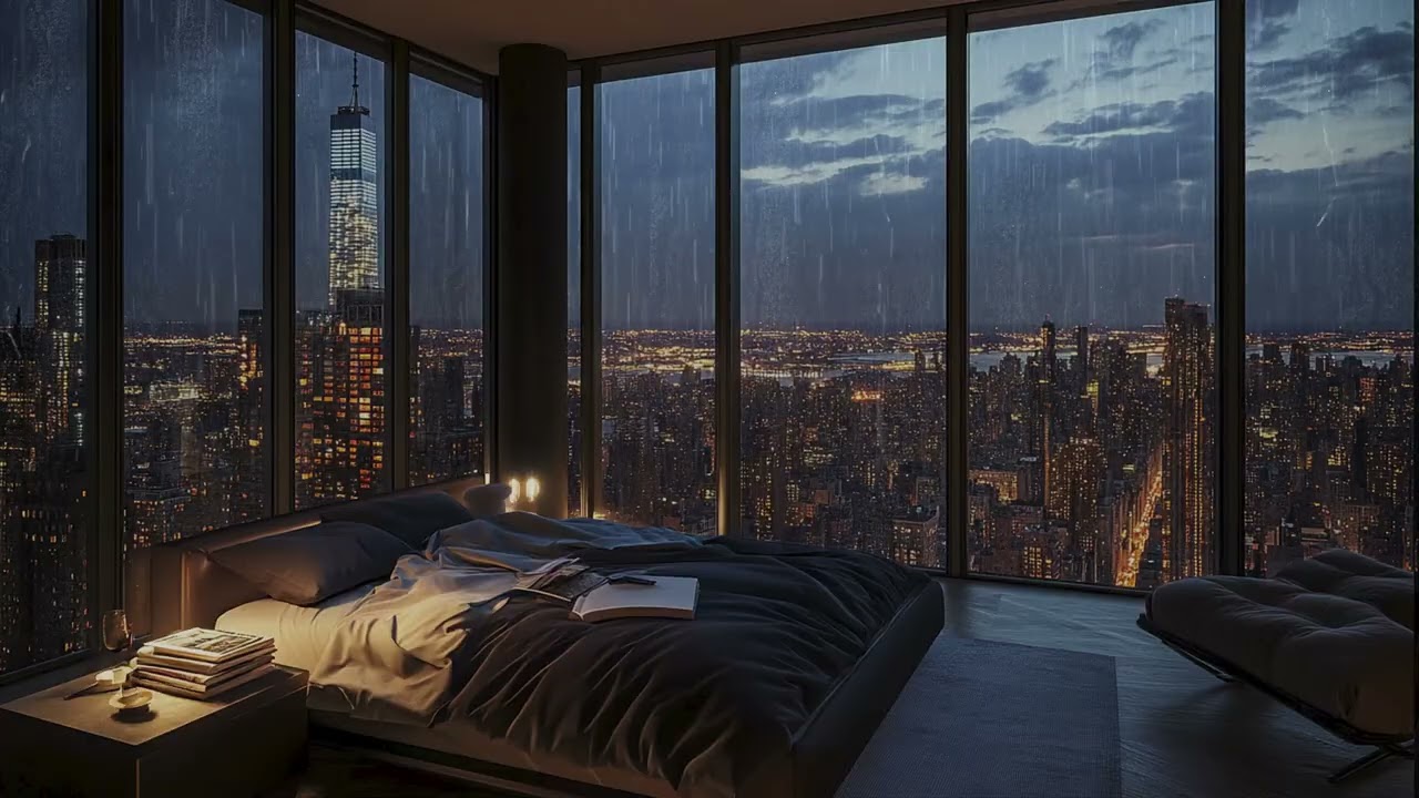 High-Rise Rainy Night | Relaxing Piano and City Ambience