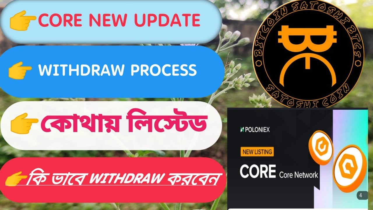 how to withdraw core mining core withdrawal satoshi core withdraw update 2023 কি ভাবে withdraw করবেন