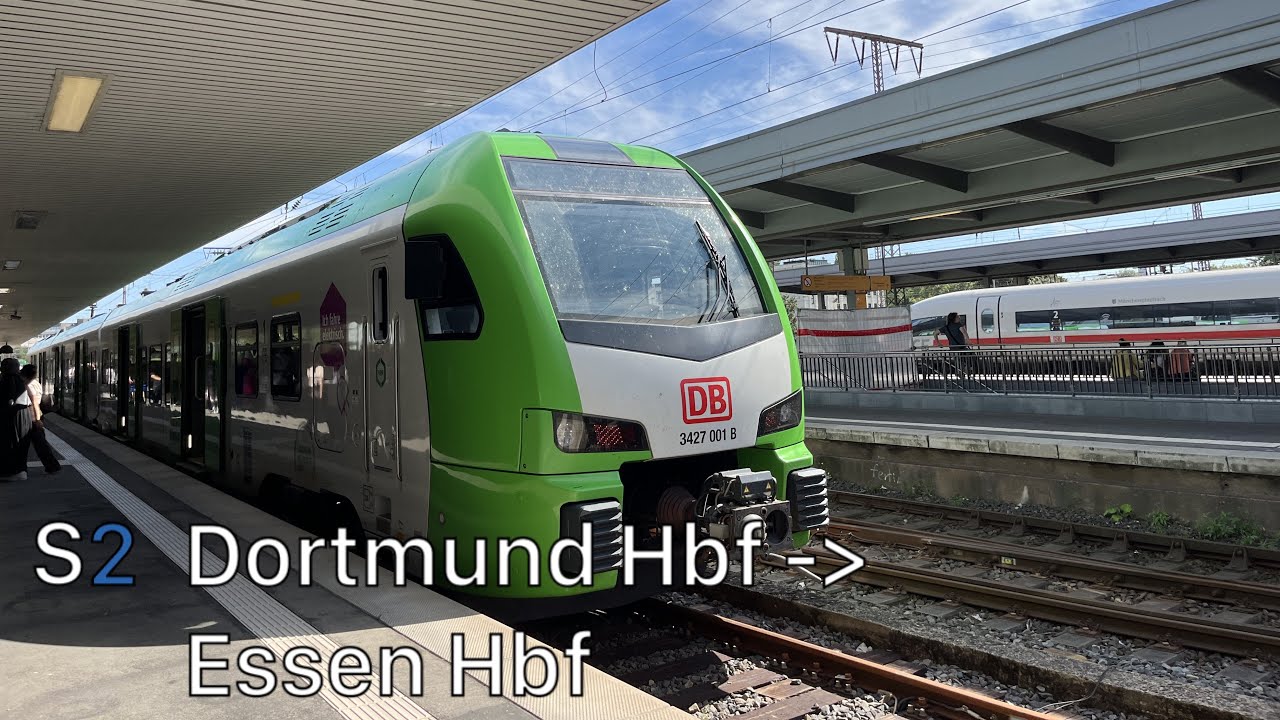 Die Mitfahrt mit der S2 der S-Bahn Rhein-Ruhr von Dortmund Hbf bis Essen Hbf