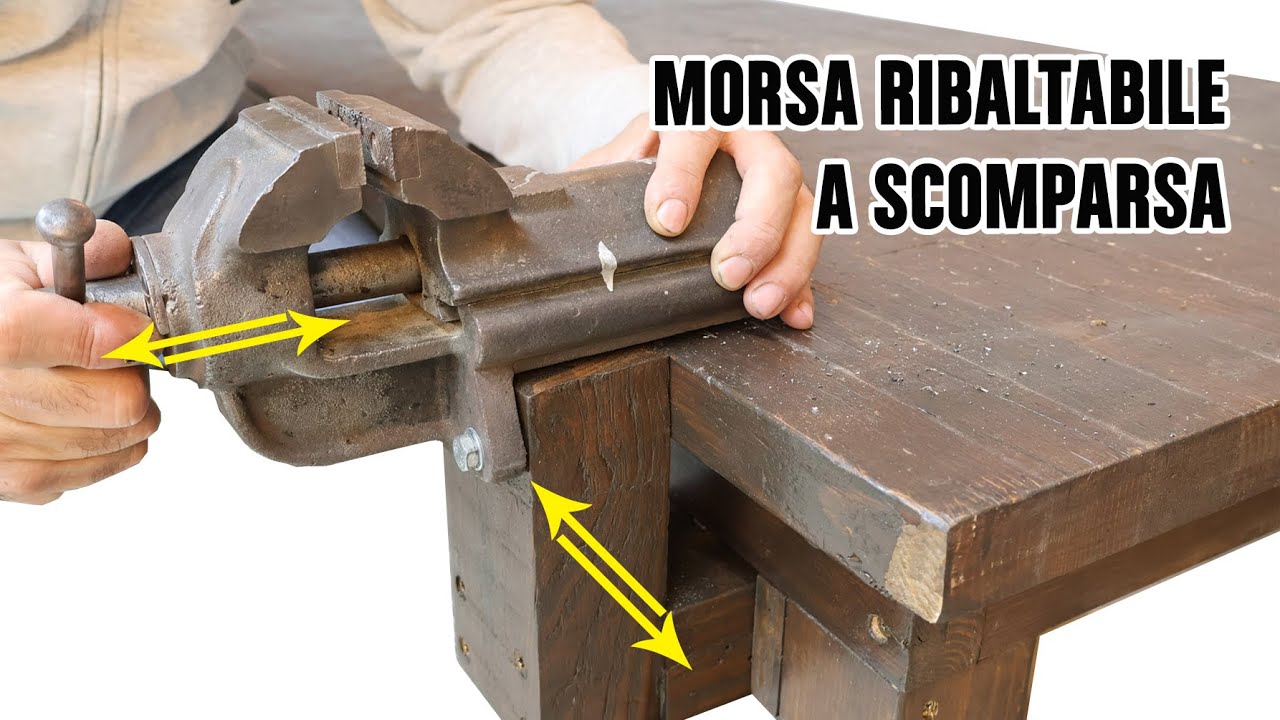 Morsa ribaltabile a scomparsa FAI DA TE per banco da lavoro in legno
