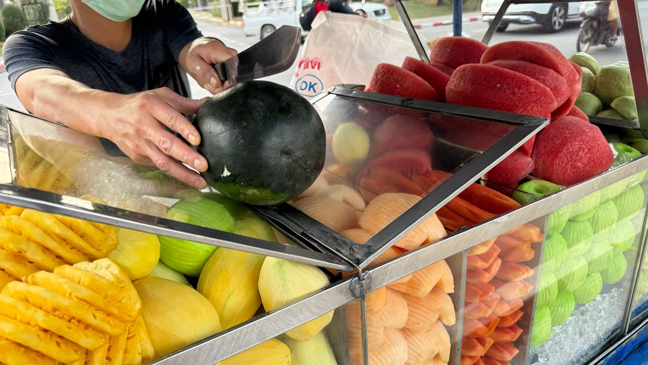 Fruit cutting skills - Thai Street Food