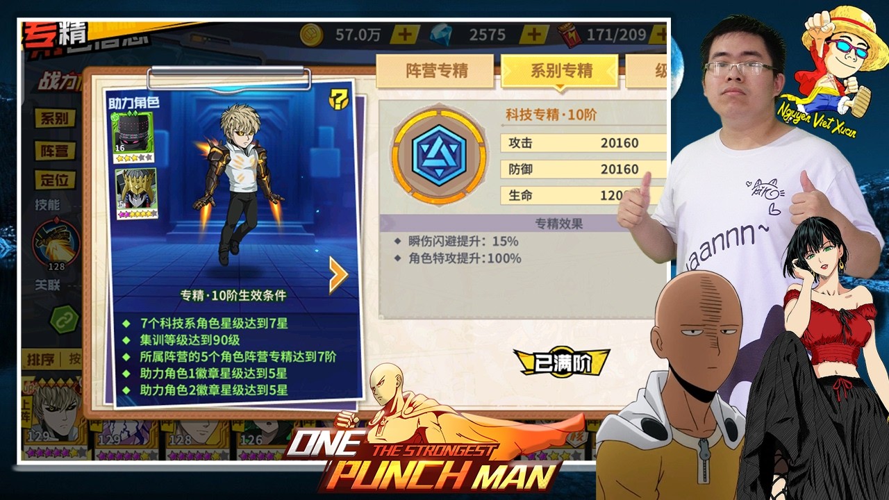 One Punch Man: The Strongest #516 Hành trình nâng tinh thông UR+ Genos | Sever Trung
