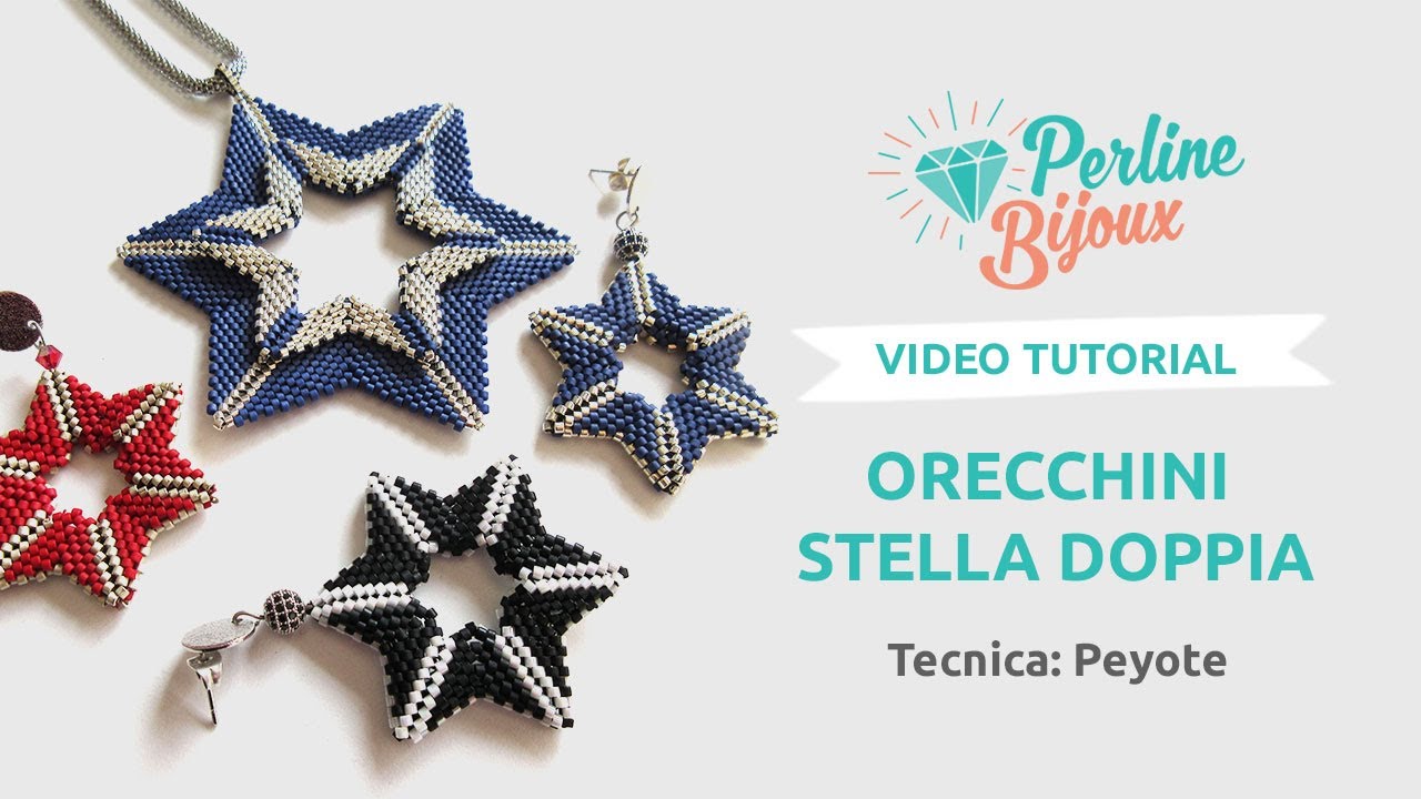 Tutorial Orecchini Stella Doppia con perline Delica tecnica Peyote