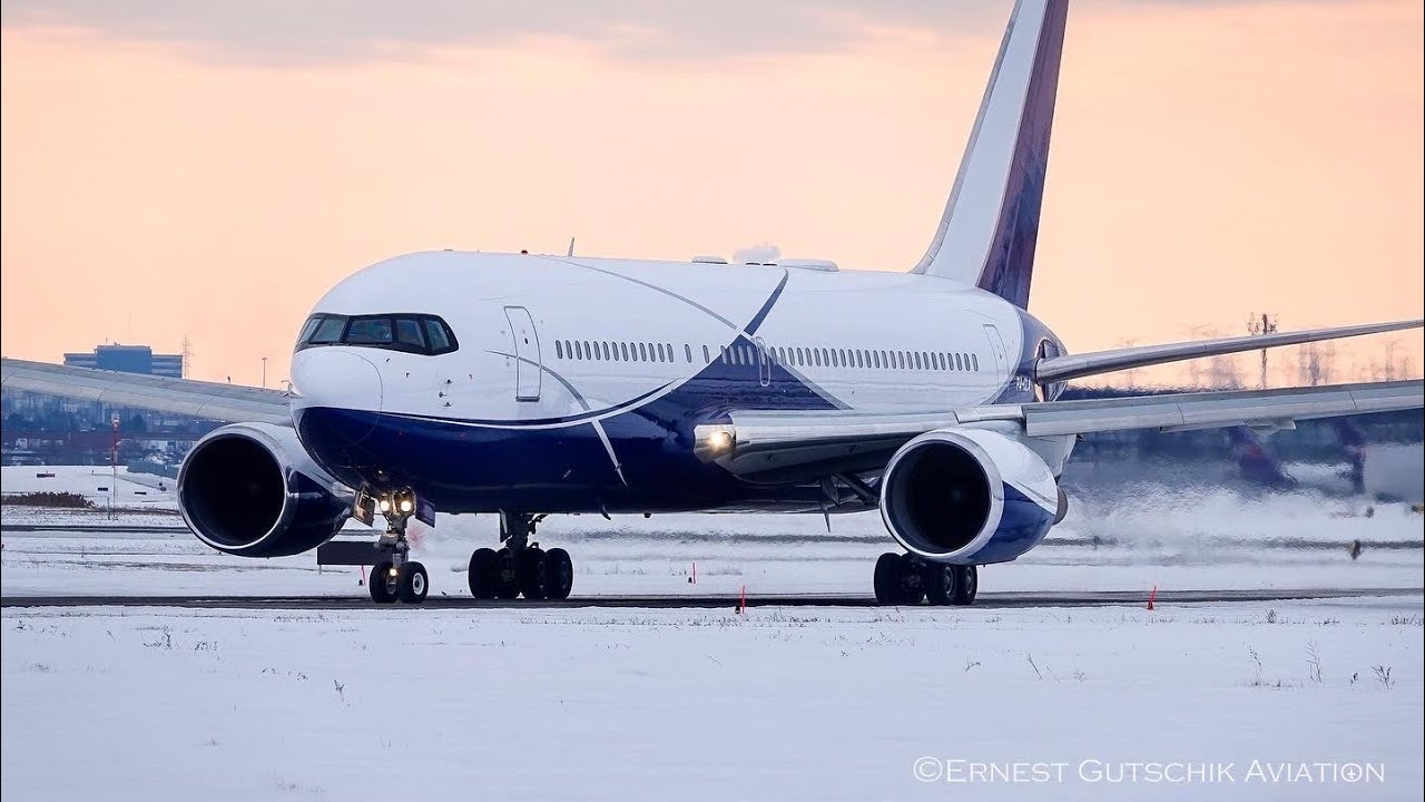 Comlux Aruba Private Boeing 767 and Airbus A330 Takeoff from Toronto