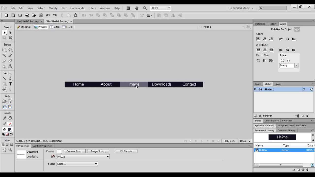 How To Create A Navigation Bar In Fireworks CS6