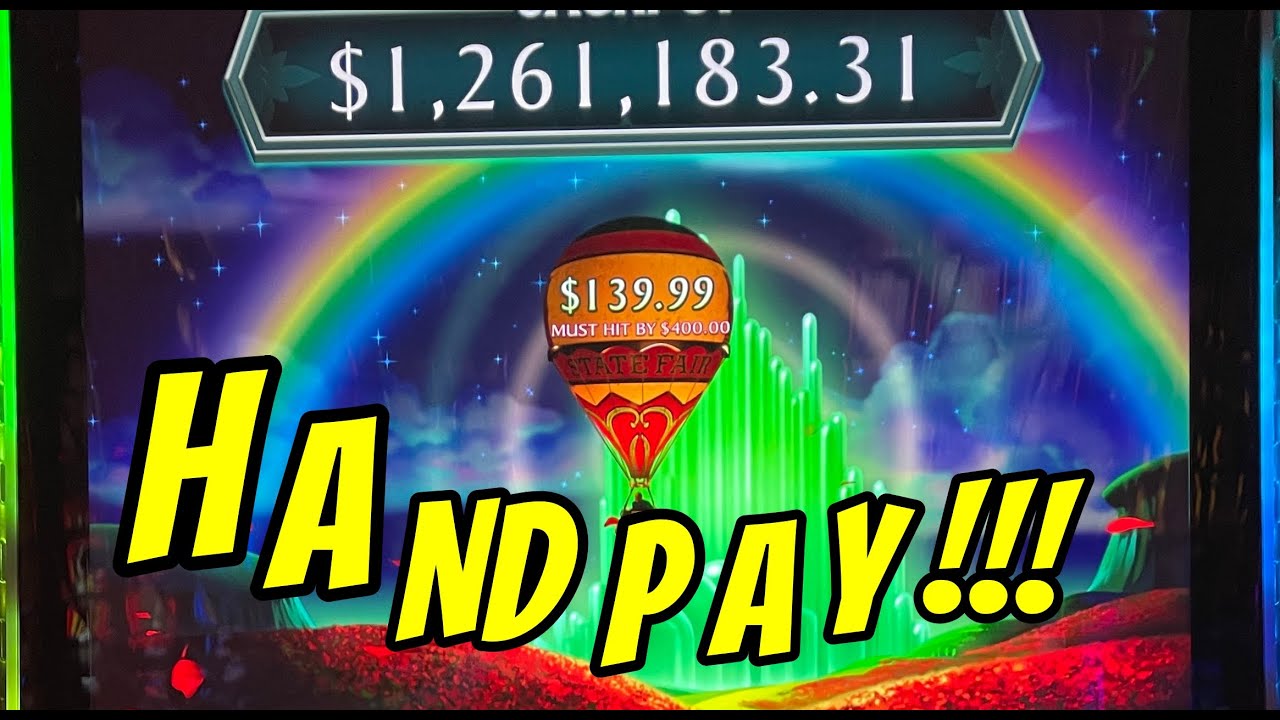 RARE RETRIGGER! JACKPOT HANDPAY: HIGH LIMIT WIZARD OF OZ OVER THE RAINBOW SLOT!