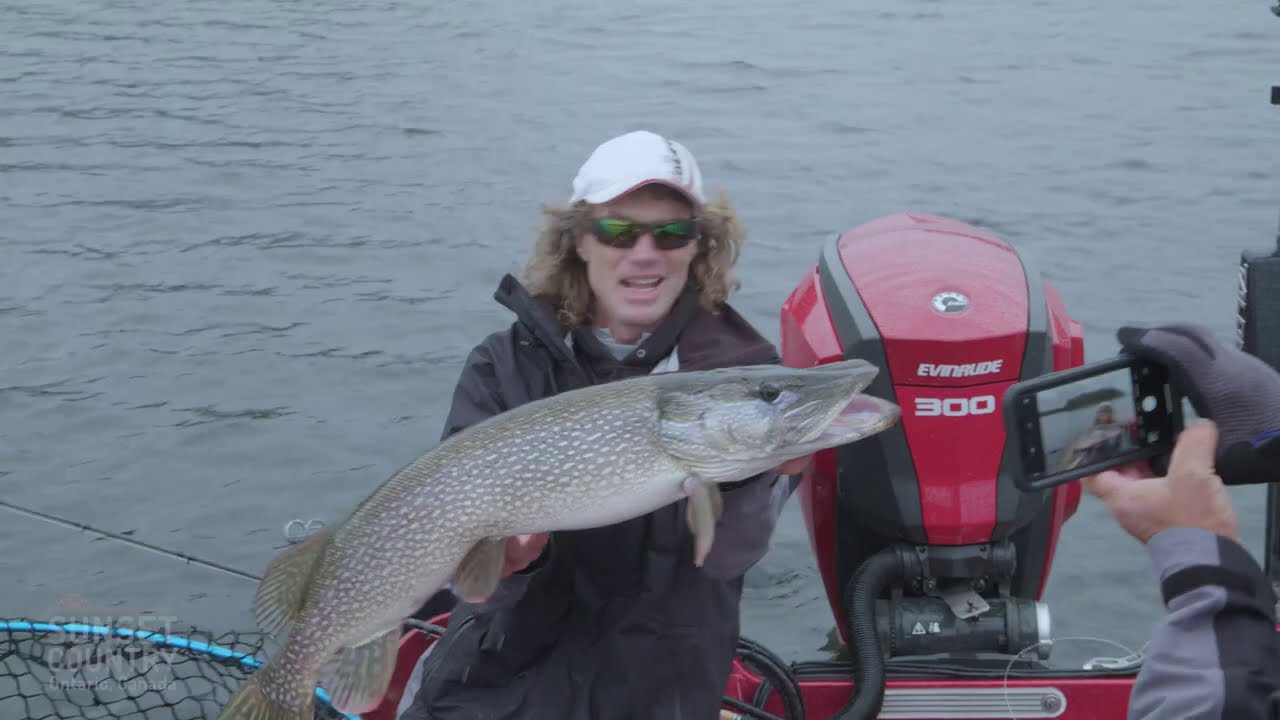 Muskie fishing on the Winnipeg River at Barber's Resort
