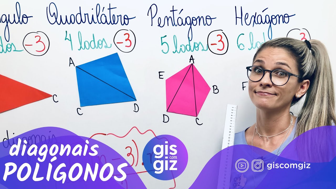 DIAGONAIS DE UM POLÍGONO | GEOMETRIA  \Prof. Gis/ #07
