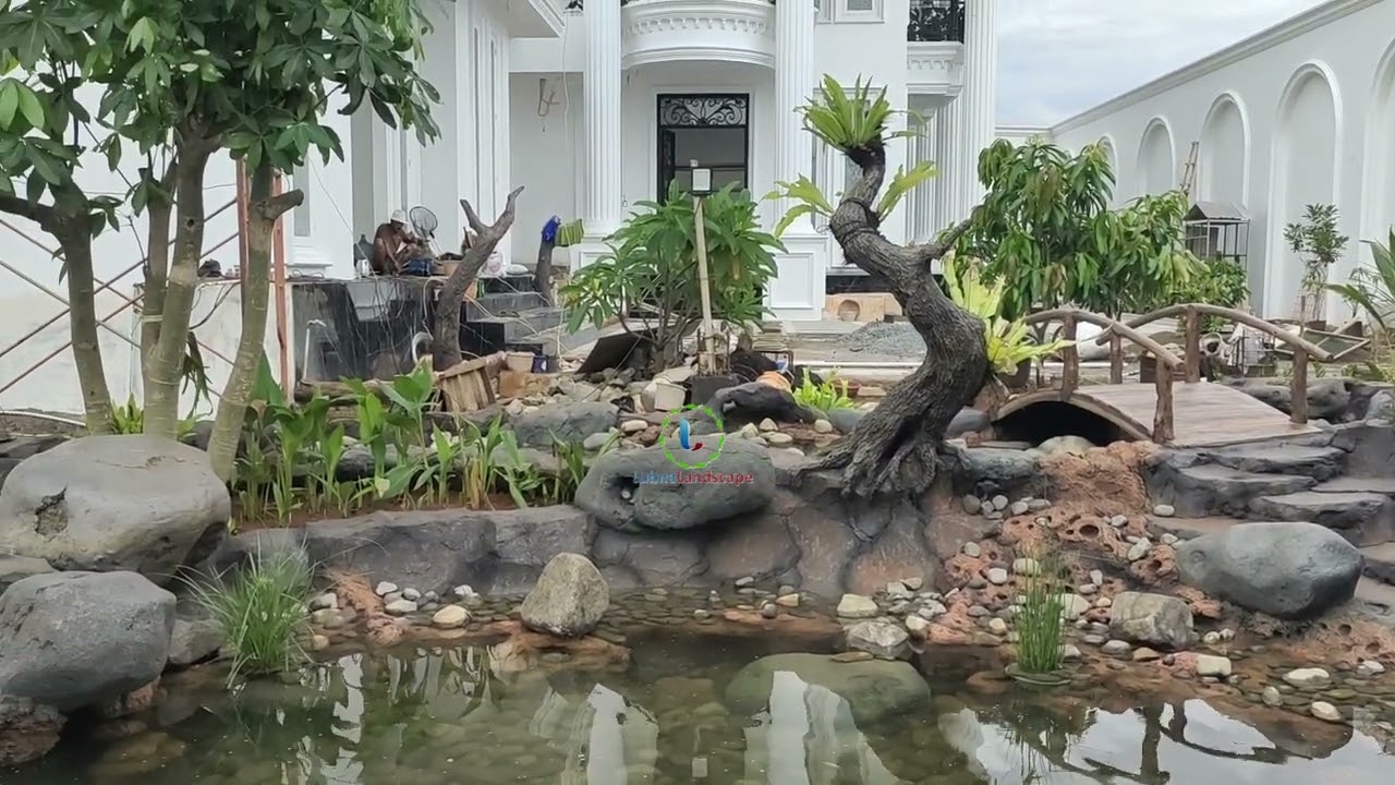 proses pembutan kolam natural relif project cikarang