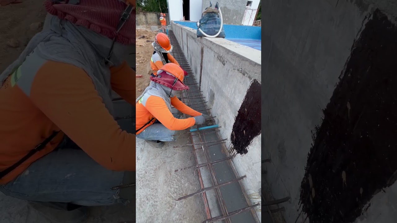 Team work install rebar U drain (part 2)