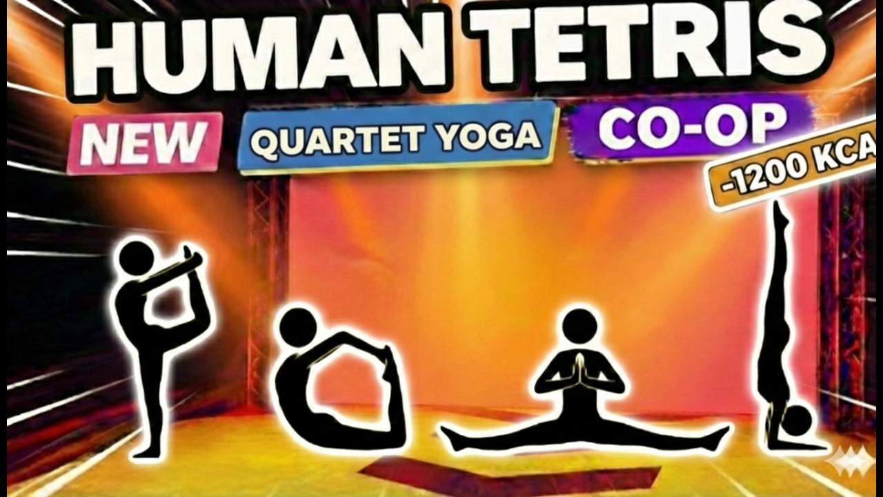 NEW HUMAN TETRIS х 4 Player Co-op 👯‍♂️–1200 kcal | Immersive Interactive Warm Up #2