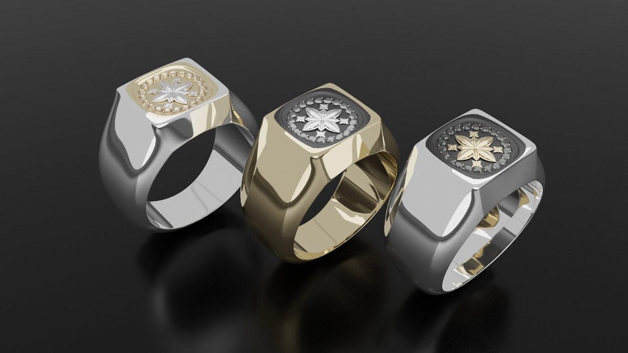 Blender 3.1,  Gold Signet Ring [Tutorial]