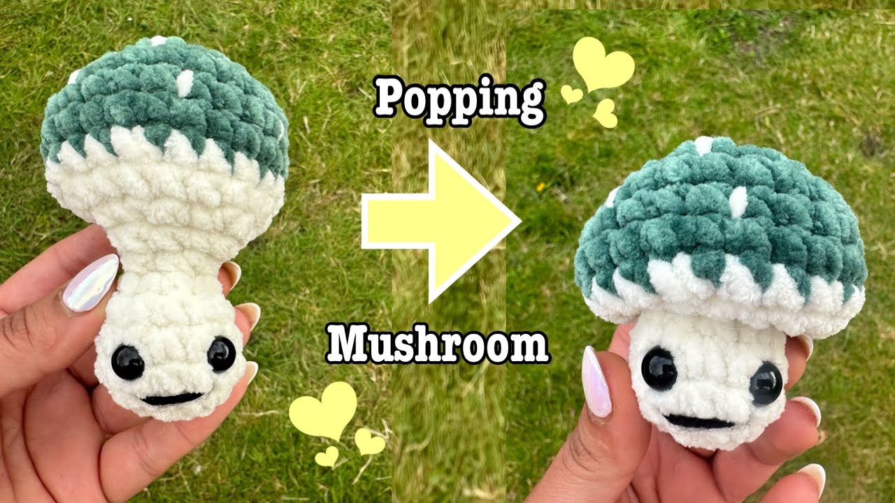 crochet along with me- pop up mushroom! 🍄 make one in less than 20 mins/ Easy Beginner friendly