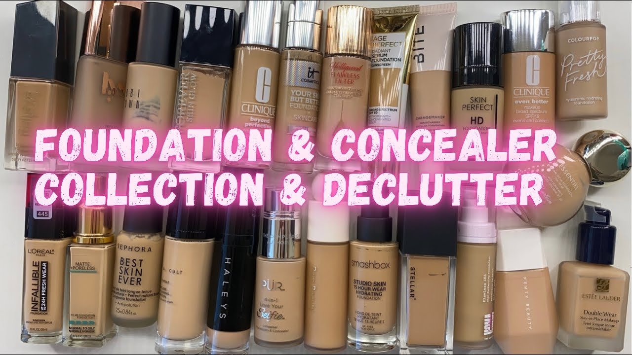 FOUNDATION & CONCEALER COLLECTION AND DECLUTTER 2021 | Makeup Collection 2021