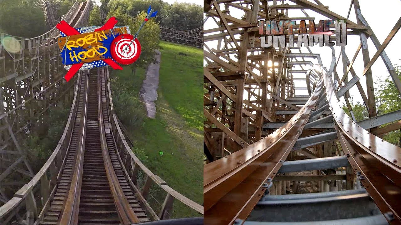 Walibi Holland: Robin Hood vs. Untamed (splitscreen onrides)